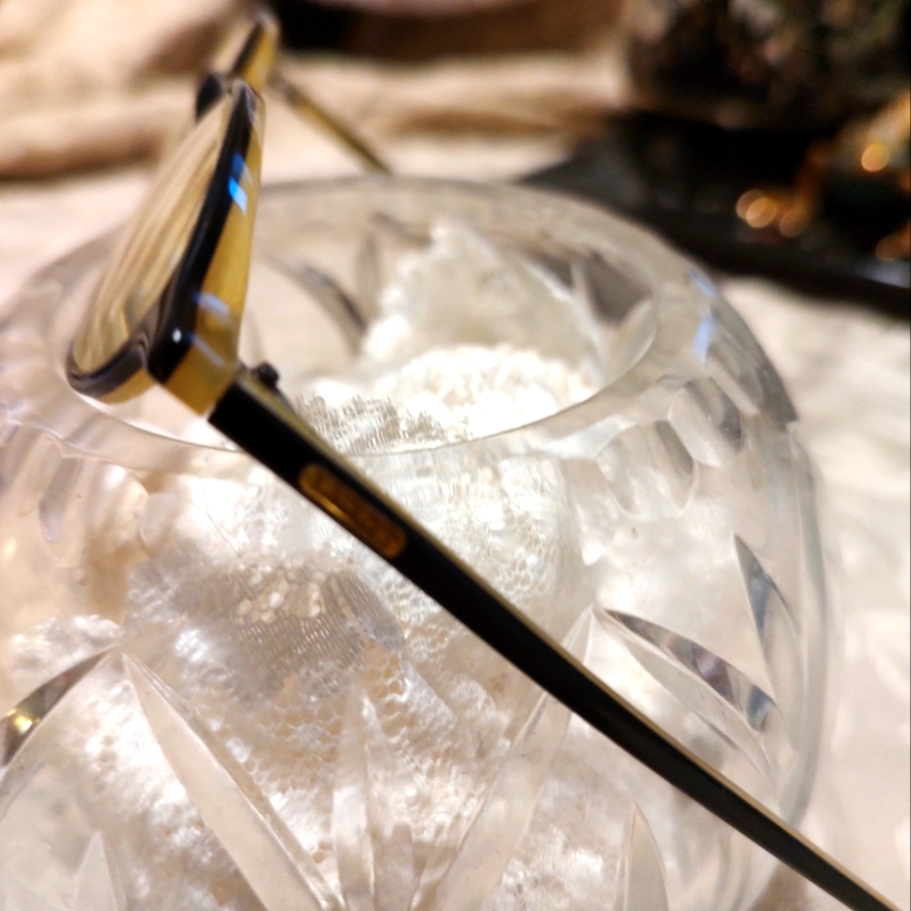 👓 Classic 90's Italian Made Black & Caramel Prescription Eyeglasses - Picture 10 of 16